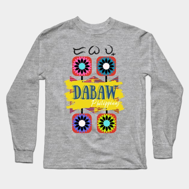 Baybayin word Davao Long Sleeve T-Shirt by Pirma Pinas